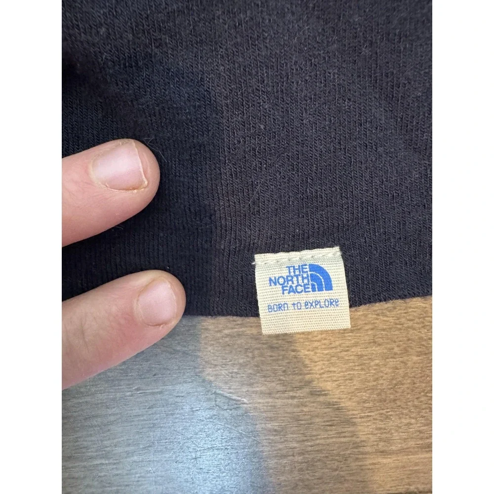 The North Face Hat Beanie Youth XS 6-24M Navy‎ Blue Moose Patch Cuffed Knit Warm